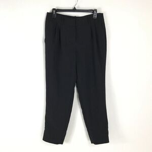 J. Crew Factory Pleated Dress Pants Women's Size 4 Black Tapered Pockets Career
